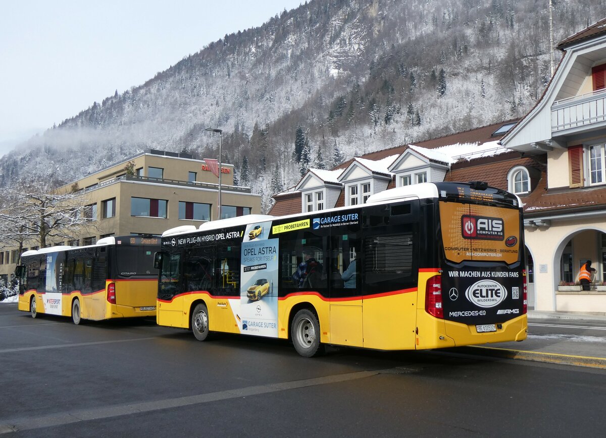 (258'803) - PostAuto Bern - BE 610'532/PID 11'859 - Mercedes (ex BE 610'544) am 21. Januar 2024 beim Bahnhof Interlaken Ost