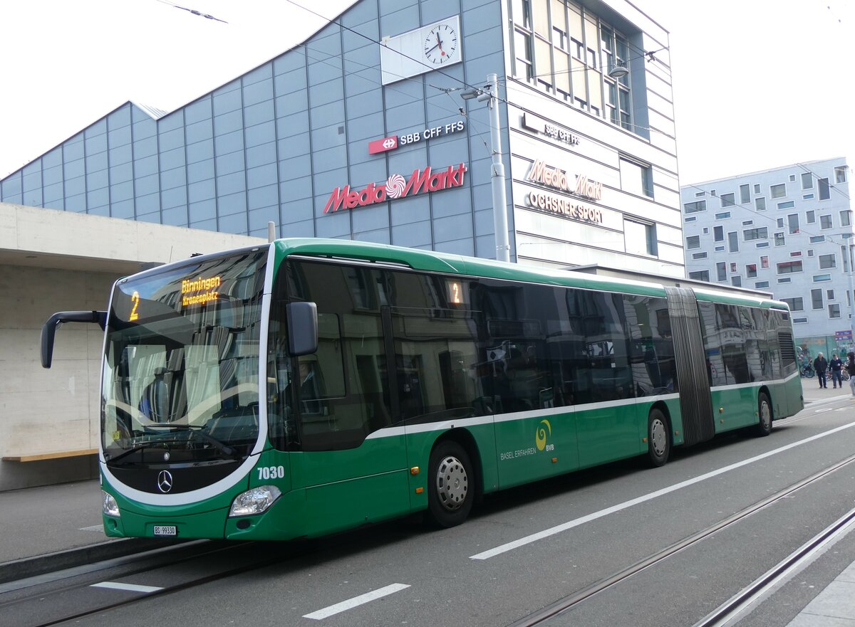 (259'036) - BVB Basel - Nr. 7030/BS 99'330 - Mercedes am 30. Januar 2024 beim Bahnhof Basel