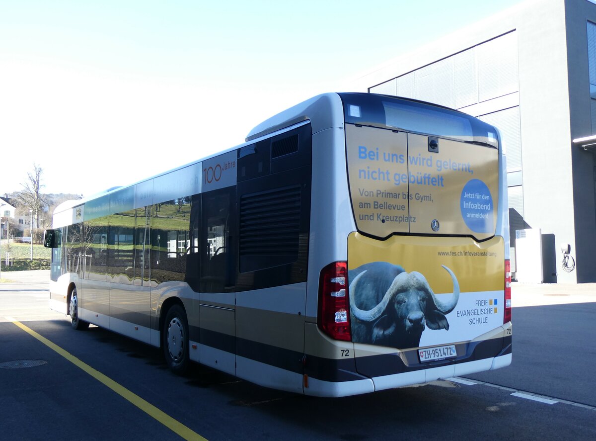 (259'086) - AZZK Zollikon - Nr. 72/ZH 951'472 - Mercedes am 3. Februar 2024 in Winterthur, Daimler Buses