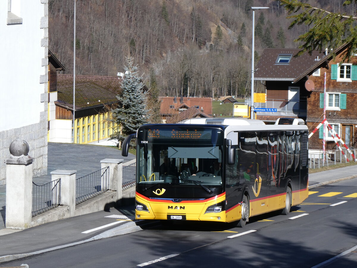 (259'312) - PostAuto Zentralschweiz - Nr. 507/OW 10'040/PID 11'414 - MAN (ex Nr. 7) am 13. Februar 2024 in Melchtal, Dorf