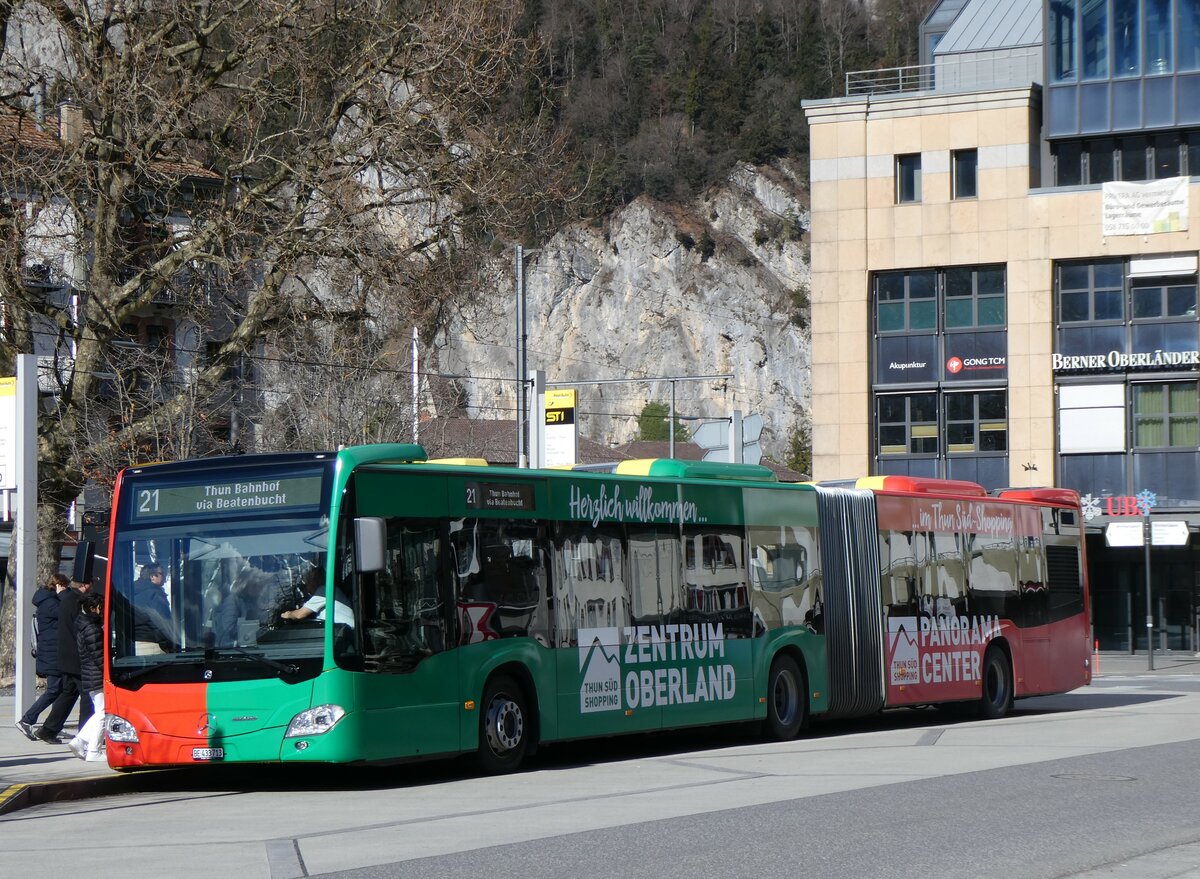 (259'493) - STI Thun - Nr. 713/BE 433'713 - Mercedes am 20. Februar 2024 beim Bahnhof Interlaken West