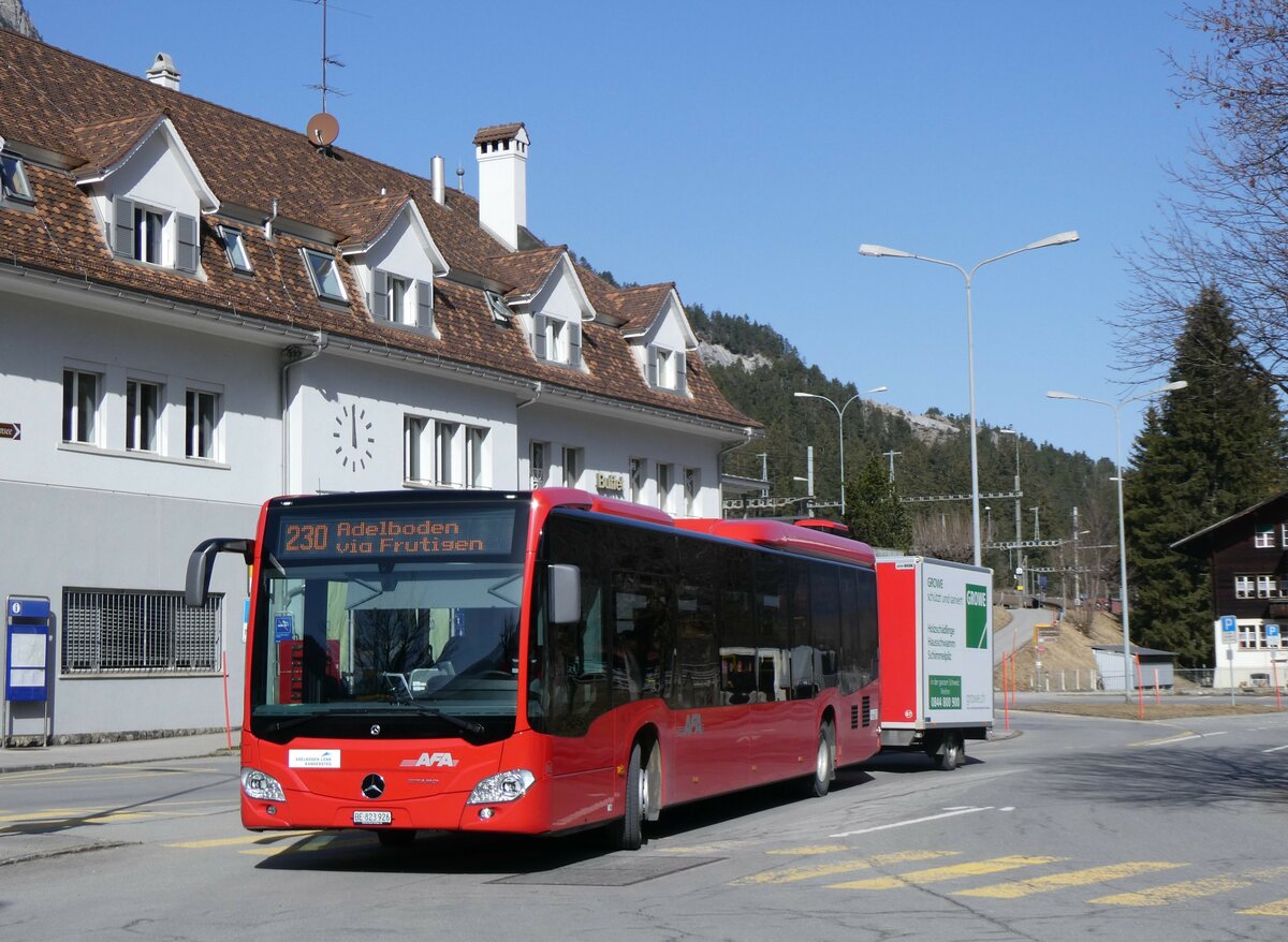 (259'800) - AFA Adelboden - Nr. 96/BE 823'926 - Mercedes am 29. Februar 2024 beim Bahnhof Kandersteg