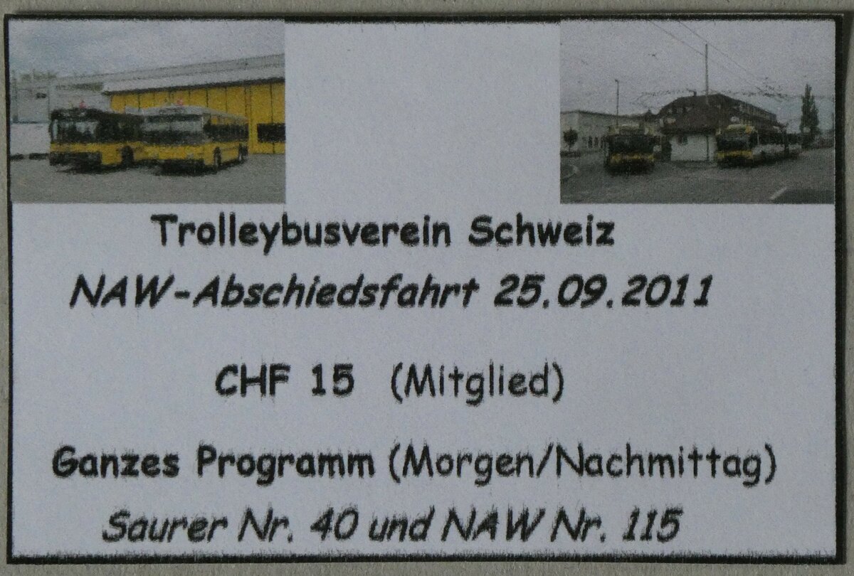 (259'908) - TVS-Spezialbillet zur NAW-Abschiedsfahrt vom 25. September 2011 am 3. Mrz 2024 in Thun 