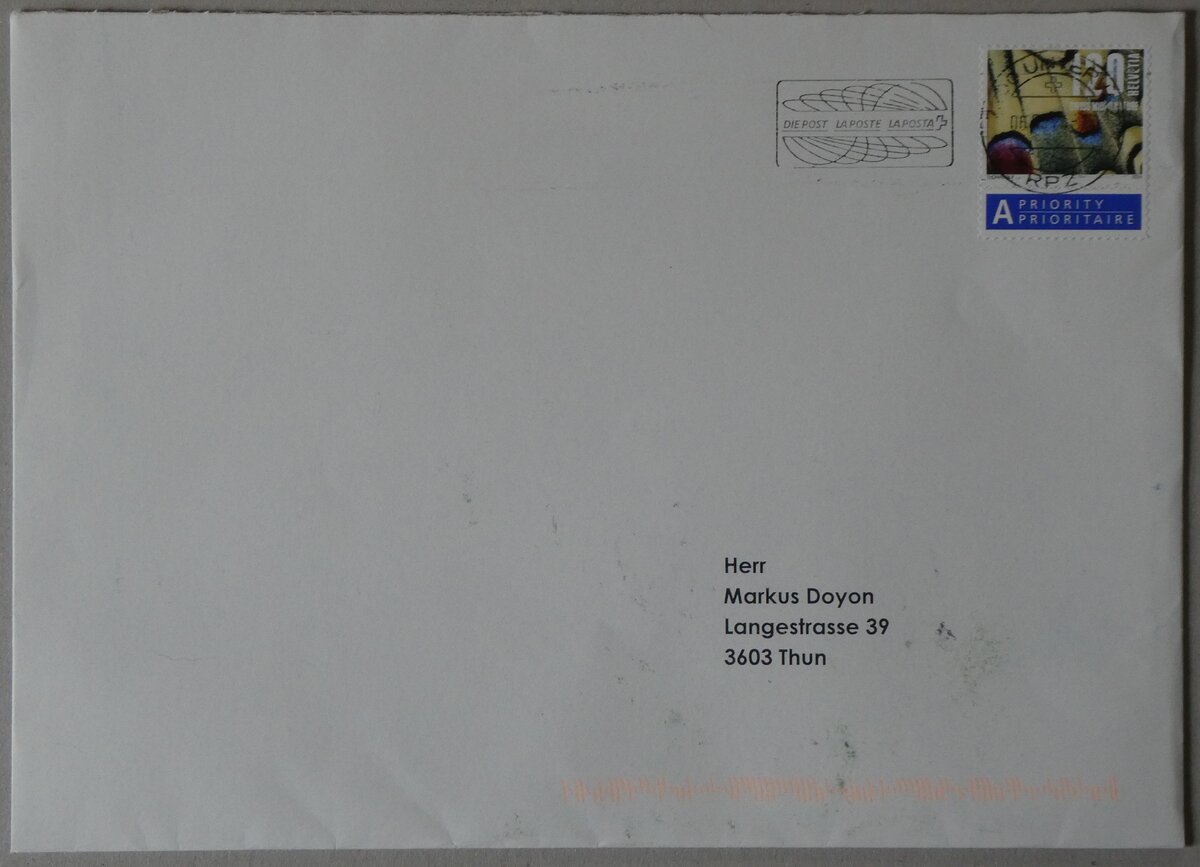 (260'197) - Posta Classica-Briefumschlag vom 6. Mrz 2024 am 8. Mrz 2024 in Thun