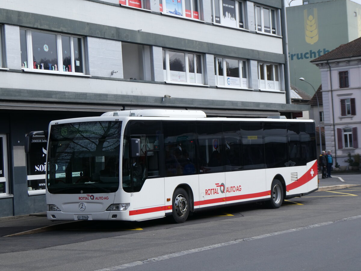 (260'219) - ARAG Ruswil - Nr. 31/LU 15'764 - Mercedes am 9. Mrz 2024 beim Bahnhof Sursee