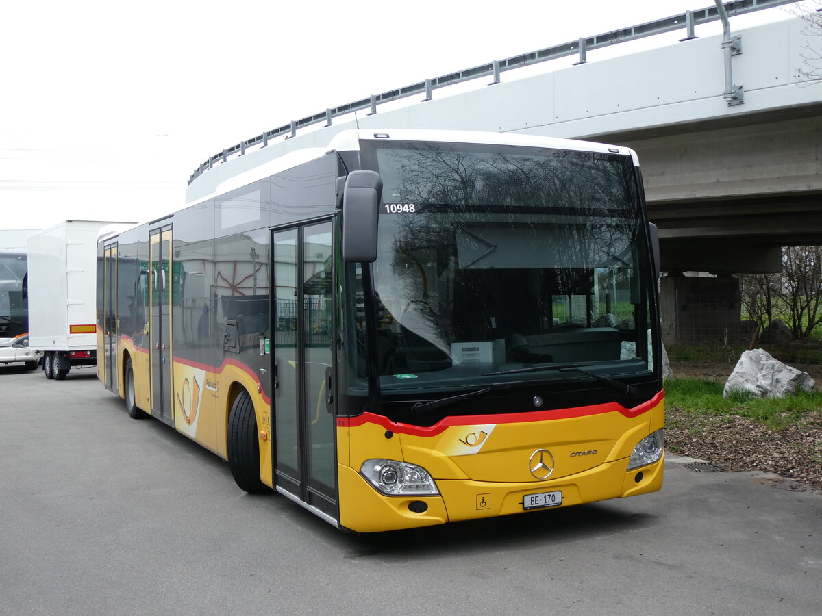 (260'424) - Funi-Car, Biel - Nr. EP11/BE 170/PID 10'948 - Mercedes (ex Eurobus, Bern Nr. 11) am 17. Mrz 2024 in Kerzers, Interbus