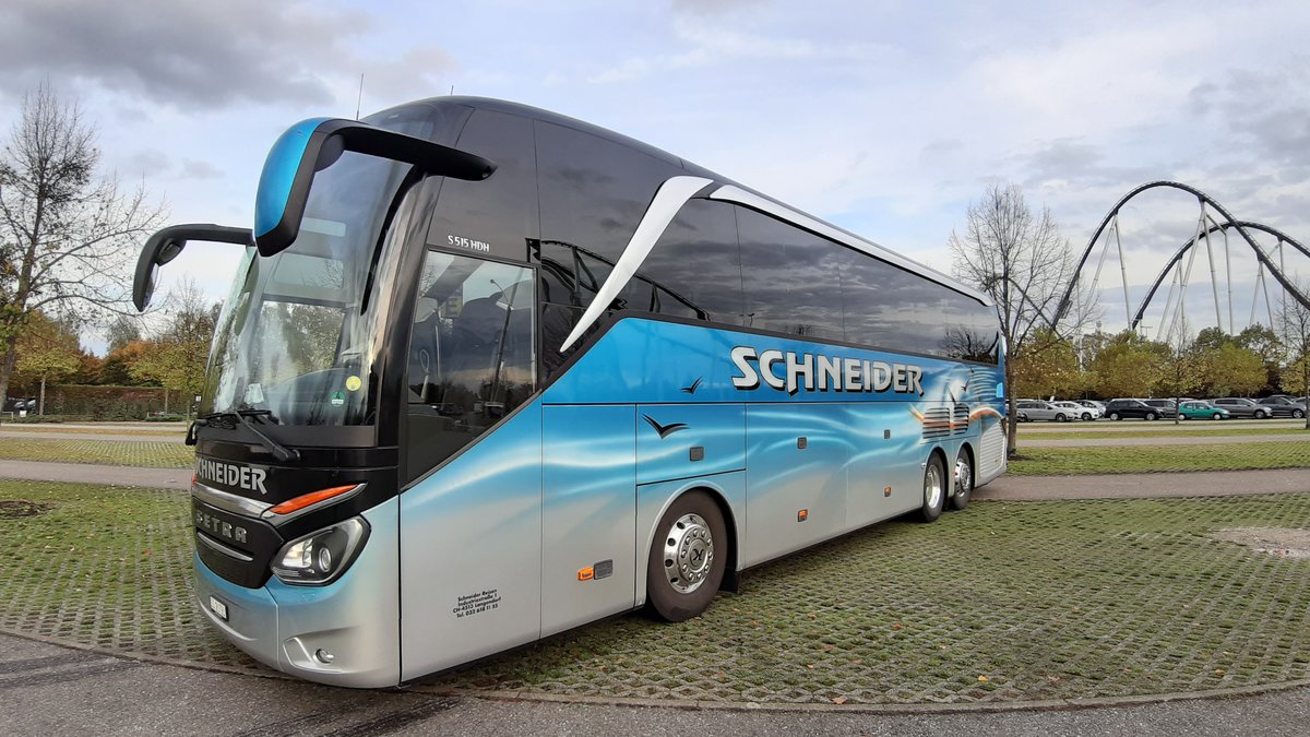 Setra S 515 HDH, SO 21723, Schneider Reisen und Transport AG, Langendorf, im Europa-Park Rust, Aufgenommen am 18. Oktober 2019