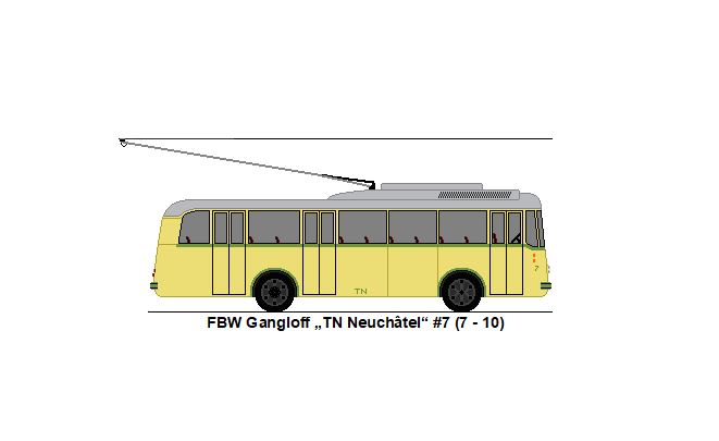 TN Neuchtel - Nr. 7 - FBW/Gangloff Trolleybus (ex SVB Bern Nr. 13)