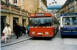 (034'007) - TN Neuchtel - Nr. 153 - FBW/Hess Gelenktrolleybus (ex Nr. 53) am 10. Juli 1999 in Neuchtel, Place Pury
