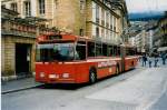 (034'008) - TN Neuchtel - Nr. 153 - FBW/Hess Gelenktrolleybus (ex Nr. 53) am 10. Juli 1999 in Neuchtel, Place Pury