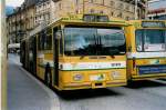 (034'019) - TN Neuchtel - Nr. 155 - FBW/Hess Gelenktrolleybus (ex Nr. 55) am 10. Juli 1999 in Neuchtel, Place Pury