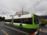 (257'546) - transN, La Chaux-de-Fonds - Nr. 162/NE 209'162 - Hess/Hess Gelenktrolleybus am 11. Dezember 2023 beim Bahnhof Marin-pagnier