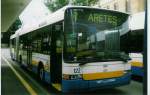 (019'923) - TC La Chaux-de-Fonds - Nr. 122 - NAW/Hess Gelenktrolleybus am 7. Oktober 1997 beim Bahnhof La Chaux-de-Fonds