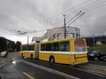 (257'550) - transN, La Chaux-de-Fonds - Nr. 115 - NAW/Hess Gelenktrolleybus (ex TN Neuchtel Nr. 115) am 11. Dezember 2023 beim Bahnhof Marin-pagnier