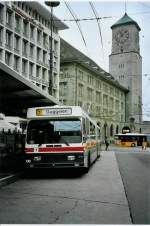 (096'419) - VBSG St. Gallen - Nr. 108 - Saurer/Hess Gelenktrolleybus am 21. Juli 2007 beim Bahnhof St. Gallen