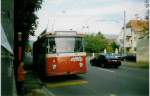 (019'904) - VB Biel - Nr. 4 - FBW/R&J Trolleybus am 6. Oktober 1997 in Biel, Zeughausstrasse