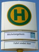 (183'342) - BVG-Haltestellenschild - Berlin, Michelangelostr.