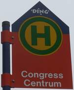 (171'109) - DING-Haltestellenschild - Ulm, Congress Centrum - am 19. Mai 2016