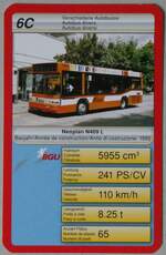 Thun/842831/260392---quartett-spielkarte-mit-bgu-neoplan (260'392) - Quartett-Spielkarte mit BGU Neoplan N409 L Nr. 1 am 17. M�rz 2024 in Thun