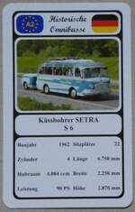 Thun/869154/269227---quartett-spielkarte-mit-kaessbohrer-setra (269'227) - Quartett-Spielkarte mit K�ssbohrer SETRA S 6 von 1962 am 17. November 2024 in Thun