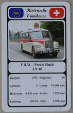 Thun/869624/269380---quartett-spielkarte-mit-fbw- (269'380) - Quartett-Spielkarte mit F.B.W. / Frech-Hoch AN 40 von 1952 am 24. November 2024 in Thun 