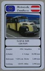 Thun/870307/269568---quartett-spielkarte-mit-graef- (269'568) - Quartett-Spielkarte mit Gr�f & Stift 120 FON von 1954 am 1. Dezember 2024 in Thun