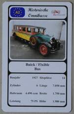 Thun/874024/271355---quartett-spielkarte-mit-buick- (271'355) - Quartett-Spielkarte mit Buick / Flxible Bus von 1927 am 19. Januar 2025 in Thun