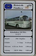 Thun/874946/271819---quartett-spielkarte-mit-kaessbohrer-setra (271'819) - Quartett-Spielkarte mit K�ssbohrer SETRA S 12 T von 1964 am 9. Februar 2025 in Thun
