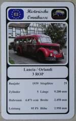 Thun/879931/274046---quartett-spielkarte-mit-lancia- (274'046) - Quartett-Spielkarte mit Lancia / Orlandi 3 ROP von 1939 am 18. April 2025 in Thun