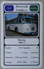 Thun/880593/274303---quartett-spielkarte-mit-buessing-4000 (274'303) - Quartett-Spielkarte mit B�ssing 4000 T von 1954 am 27. April 2025 in Thun