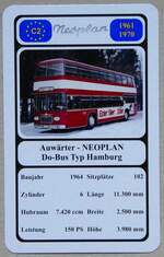 Thun/895024/279128---quartett-spielkarte-mit-auwaerter-- (279'128) - Quartett-Spielkarte mit Auw�rter - NEOPLAN Do-Bus Typ Hamburg von 1964 am 17. August 2025 in Thun 