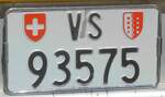 (227'642) - Nummernschild - VS 93'575 - am 29. August 2021 auf dem Sanetschpass