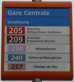 (157'446) - CTS-Haltestellenschild - Strasbourg, Gare Centrale - am 23. November 2014