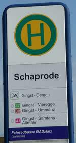 (254'614) - Haltestellenschild - Schaprode, Hafen - am 2. September 2023