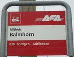 (138'465) - AFA-Haltestellenschild - Mitholz, Balmhorn - am 6.