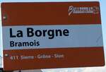 (243'750) - BALLESTRAZ-Haltestellenschild - Bramois, La Borgne - am 11.