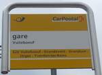 (226'866) - PostAuto-Haltestellenschild - Vuiteboeuf, gare - am 1.