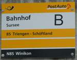 Sursee/785772/239496---postauto-haltestellenschild---sursee-bahnhof (239'496) - PostAuto-Haltestellenschild - Sursee, Bahnhof - am 27. August 2022