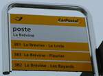 (245'654) - PostAuto-Haltestellenschild - La Brvine, poste - am 2.