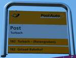 (252'617) - PostAuto-Haltestellenschild - Turbach, Post - am 11.