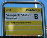 postauto/822157/253301---postauto-haltestellenschild---neuenkirch-sempach (253'301) - PostAuto-Haltestellenschild - Neuenkirch, Sempach Station