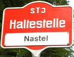 (128'233) - STI-Haltestellenschild - Sundlauenen, Nastel - am 1. August 2010