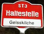 (128'234) - STI-Haltestellenschild - Sundlauenen, Geisskilche - am 1.