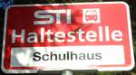 (136'775) - STI-Haltestellenschild - Wachseldorn, Schulhaus - am 21. November 2011