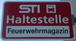 (136'777) - STI-Haltestellenschild - Wachseldorn, Feuerwehrmagazin - am 21. November 2011