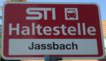 sti-3/741138/136785---sti-haltestellenschild---jassbach-jassbach (136'785) - STI-Haltestellenschild - Jassbach, Jassbach - am 21. November 2011