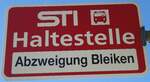 (136'791) - STI-Haltestellenschild - Aeschlen, Abzweigung Bleiken - am 21.