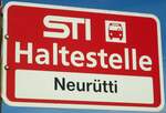 sti-3/741341/136820---sti-haltestellenschild---uebeschi-neuruetti (136'820) - STI-Haltestellenschild - Uebeschi, Neurtti - am 22. November 2011