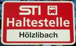 sti-3/741350/136832---sti-haltestellenschild---phlern-hoelzlibach (136'832) - STI-Haltestellenschild - Phlern, Hlzlibach - am 22. November 2011