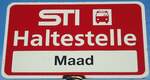 (136'833) - STI-Haltestellenschild - Pohlern, Maad - am 22.